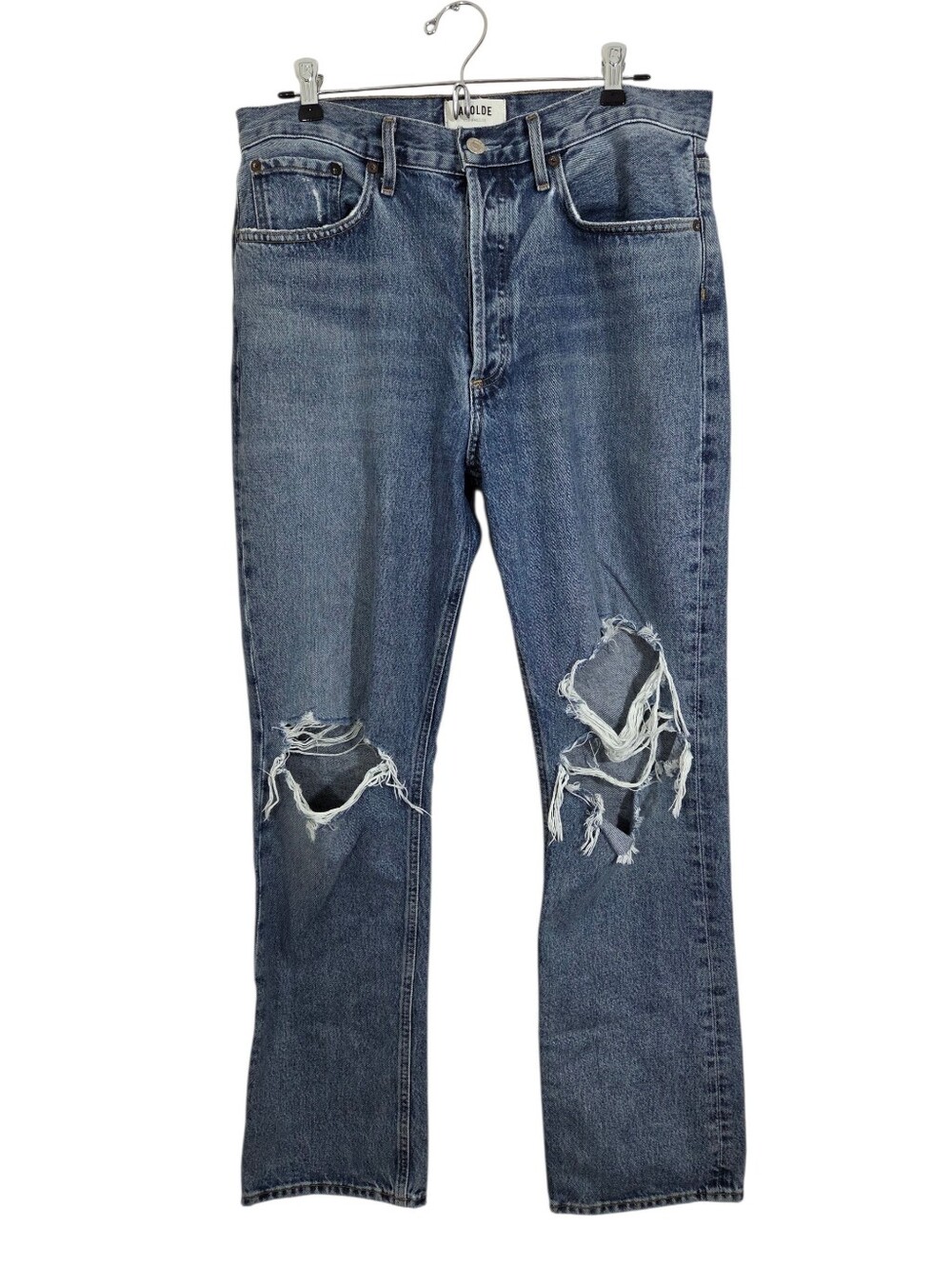 Agolde Lana Straight Jeans in Backdrop Distressed Destroyed Size 29 Boho Casual